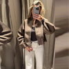 Casual Knitted Women's Coat Stand Collar Zippers Loose Full Sleeve Lady Sweater Autumn Winter Female High Street Coats