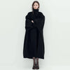 Chic Stand Collar Long Woolen Coats Women Loose Puff Sleeve Single Breasted Solid Warm Overcoat Autumn Winter Lady Outwear