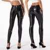 High Waist Faux Leather Moto Pants Women Punk Bodycon Stretchy Slim PU Trousers Streetwear Hip Pop Zip Pants Clubwear Custom