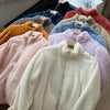 Korean style Coat Women Autumn Winter Women's Long Plush Fleece Zipper Jacket Women Fur Cardigan Coat