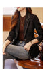 Autumn Winter Ladies Casual Blazer Women Black Green Beige Plaid Jacket Female Long Sleeve Single Breasted Slim Coat