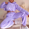 Fall Winter Women's Hoodies Two Piece Set - Oversized Hoodie Sweatpants Sportswear Suit Casual Sweatshirt Trouser Set