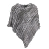 Women's 100% Real Natural Rabbit Fur Knitted Pullover Poncho Lady Cape Genuine Fur Shawl Warm One Size