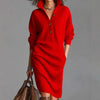 Button Knitted Slim Dresses Women Spring Sexy And Elegant Solid Color Lapel Home Long-sleeved Dress For Women