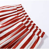 Vertical Stripe Two Piece Outfit Stand Collar Zip Up Jacket Elastic Waist Wide Leg Pants Loose Women Casual High Street Set