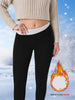 Plus Size Thermal Fleece-Lined Leggings With For Women. Features Tummy Control, Thick Soft Fabric For Winter Workouts
