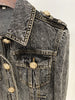 High Street F/W Designer Women's Lion Buttons Stone Wash Denim Jacket