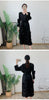 Spring Solid Pleated Dress Ruffle Edge V-Neck Long Sleeved with Belt Dresses Elegant Women's Clothing 6RG72391