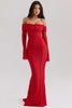 Mingmingxi Autumn Long Sleeve Maxi Dresses for Women Elegant Flare Sleeve Lace Dress Long Birthday Party Dresses
