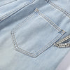 Y2K Women's Diamond Star Blue Jeans High Waist Pockets Zipper Wide Leg Denim Pant Summer Autumn Lady Street All-match Pants