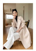 Dual Purpose Collar Wool Coat Horn Button Women 100% Wool Overcoat Double-Layers Autumn Winter Long Jacket Thick Trench Coat #23