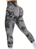 Tie Dye Seamless High Waisted Workout Leggings for Women Scrunch Butt Lifting Yoga Gym Athletic Pants