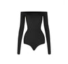 Latin Dance Dress Set for Women Black Off-shoulder Long-sleeved Fringed Skirt Suit Cha-cha Salsa Ballroom Dance Training Clothes