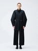 Pleated High Neck Single Breasted Waistband Long Jacket Women Soft Comfortable Coats