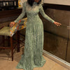 Casual Long Sleeve Women Gowns Dress Perspective Splicing Slim Long Dresses Elegant High Neck Long Sleeve Evening Dress