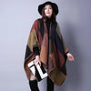 Thicken Winter Shawl Wraps Cape Women Fall Ponchos Plus Size Block Plaid Open Front Sweater Fleece Scarf Coat Holiday Outfits