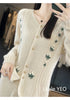 Autumn Winter Round Neck Embroidery Comfortable Ladies Sweater Coat Elegant Women Knitted Cardigan Sweater Jacket