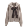 women's holiday party date gentle cute bow act the role of long sleeve hooded knit coat