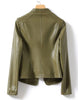 Autumn Winter Sheepskin Jacket Women Short Coat Slim Inclined Zipper Casual Tops Lady Small Outerwear Leather Blazer Coats