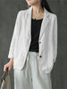 Elegant Solid Blazer Women Autumn Overcoats Casual Long Sleeve Single Button Coats Female Lapel Outwears Oversized