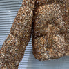 Winter Heavy Industry Colorful Sequin Stand Collar Warm Jacket For Women Cotton-padded Coat 11A07258