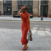 Elegant Women High Neck Cap Sleeve Midi Dress Glitter Fringe Hem Bodycon Pencil Dress Wedding Guest Cocktail Evening Gowns