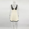 Lace Camisole Dress For Women's Casual High Waist V Neck Ruffle Short Dresses Street Vintage Party Elegant Dress