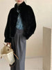 Eco-friendly Mink Fur Windproof Stand Collar Faux Mink Coat For Women Warm Winter Thick Jackets With Pockets 2DB5167