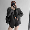 Black Blazer for Women Korean Sping Loose Office Wear Lady Casual Blazers Long Sleeve Single Button Outerwears