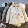 Hooded Parkas Women's Winter Cotton-padded Jackets Mid-length Overcoat Thicken Warm Casual Parkas Streetwear
