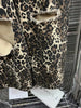 Leopard Ripped Wide Leg Jeans For Women High Waist Patchwork Button Loose Denim Pant Female Clothing