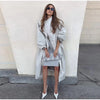 Crinkle Trench Coat Stand Collar Oversized Lantern Sleeve Waterproof Wrinkle Resistant Fabric Autumn Daily Lady Chic Coat