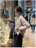 Autumn and Winter Zipper Cashmere Sweater Women Cardigan Lapel Sweater Coat Lazy Wind Loose