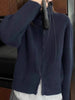 Grey double zipper turtleneck knitted cashmere cardigan women's autumn and winter thickened 100% pure wool with sweater coat