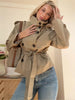 Autumn Stand Collar Trench Coats For Women Long Sleeve Belt Double Breasted Jacket Lady High Street Chic Outerwear
