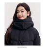 Mid-Length Down Jacket Women Loose Fit Hooded Textured Coat Women winter coats Casual Warm Style