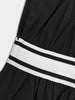 Women's Shirt Maxi Dress with Wide Striped Belt Roll-Up Sleeve High Slit Elegant Casual Formal Outfit