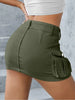 Streetwear Solid Color Cowboy Tight Skirts Women Pocket Design Sense Package Hip Slim Denim Mini Skirt Female Spring