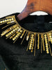 High Street Designer Women's Long Sleeve Sequined Rhinestone Diamonds Beaded Velvet Dress