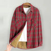 Winter Plus Velvet Thick Warm Plaid Shirt Coat Women Harajuku Long Sleeve Casual Check Blouse Thermal Fleece Woman Outwear