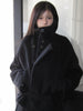 Unique Long Sleeves Woolen Coat Women's Retro Japanese Sle Stand Collar Belted Jacket Long Loose Commute Pure Color Coat