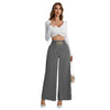 Women's Trousers Thin High Waist Chain Elastic Waist Khaki Elegant Office Black Casual Wide-leg Pants for Female