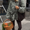 Winter Solid Women Thicken Coat Casual Long Sleeve Hooded Zippers Pleated Female Outwear Elegant Lady Oversize Jacket