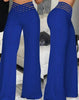 Women's Hollowed Out Waist Belt High Waisted Large Size Pants Casual Straight Tube Loose Wide Leg Pants