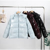 Women Solid Hooded Glossy Padded Jacket Long Sleeve Stand Zipper Fluffy Warm Coat Autumn Winter Chic Casual Street Jackets