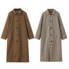 Double Sided Plaid Long Jackets For Women Single Breasted Long Sleeve Commute Street Female Trench Coat Autumn Chic Outwear
