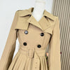Autumn Winter Women's Windbreaker Dress Mini Skirt Long Sleeve Empire Waistline Outerwear Female Long Coat N967