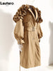 Spring Autumn Long Black Khaki Trench Coat for Women Belt Elegant Chic Stylish Designer Clothes Runway