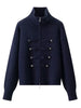 Casual Women's Cardigan Sweater Turtleneck Zippers Full Sleeve Button Decoration Lady Coats Autumn Female Knitwear