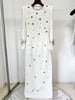 High Street Designer Party Vestido Women's Formal Long Sleeve Beaded Long Maxi Dress